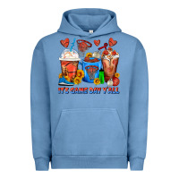 Pigment Pebble Blue It's Game Day Y'all Basketball Coffee Cups Urban Hoodie - FaDigitalArtStudio