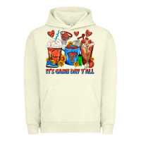 Pigment Pistachio It's Game Day Y'all Basketball Coffee Cups Urban Hoodie - FaDigitalArtStudio