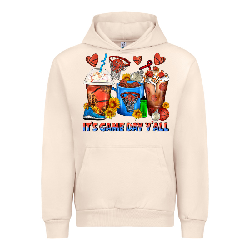 It's Game Day Y'all Basketball Coffee Cups Urban Hoodie by FaDigitalArtStudio | Teevron
