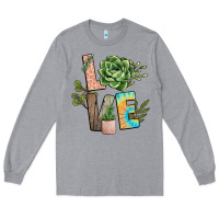Heather Grey plant love Long Sleeve Tee - NancyCooperArtShop