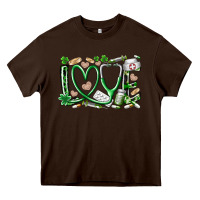 Chocolate Brown st.patricks love nurse Heavy Core Tee - RacoonDesign