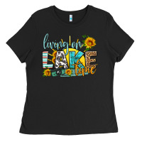 Black living on lake time Ladies Tee - HRA Design Shop