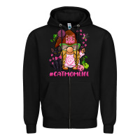 Black cat mom  life gnome Zipper Hoodie - BarkalooDesign