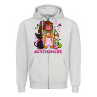 Dove Grey cat mom  life gnome Zipper Hoodie - BarkalooDesign
