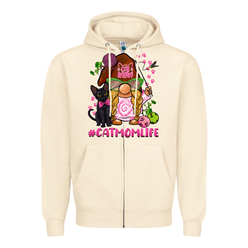 Cat Mom  Life Gnome Zipper Hoodie by BarkalooDesign | Teevron