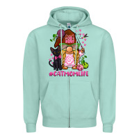 Seafoam cat mom  life gnome Zipper Hoodie - BarkalooDesign