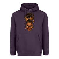 Plum afro messy bun leopard bow Heavyweight Hoodie - texasbilliewilder