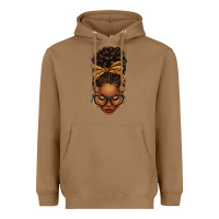 Toasted Coconut afro messy bun leopard bow Heavyweight Hoodie - texasbilliewilder
