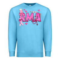 Ocean Blue breast cancer rma registered medical assistant Premium Sweatshirt - texasbilliewilder