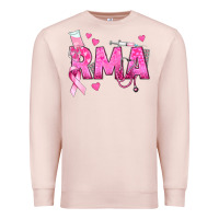 Pale Pink breast cancer rma registered medical assistant Premium Sweatshirt - texasbilliewilder