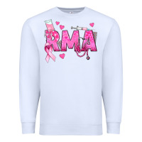 White breast cancer rma registered medical assistant Premium Sweatshirt - texasbilliewilder