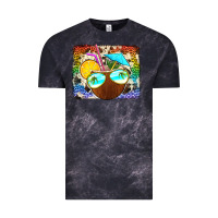 Cloud Black coconut drink with sunglasses Vintage Tee - Jasminsmagicworld
