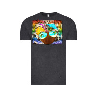Vintage Black coconut drink with sunglasses Vintage Tee - Jasminsmagicworld