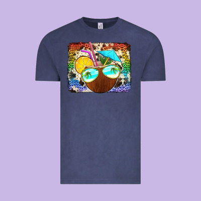 Coconut Drink With Sunglasses Vintage Tee Designed By Jasminsmagicworld