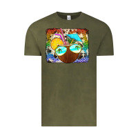 Vintage Olive coconut drink with sunglasses Vintage Tee - Jasminsmagicworld