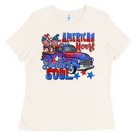 Bone American heart southern soul truck 4th of july Ladies Tee - CowGirlArtShop