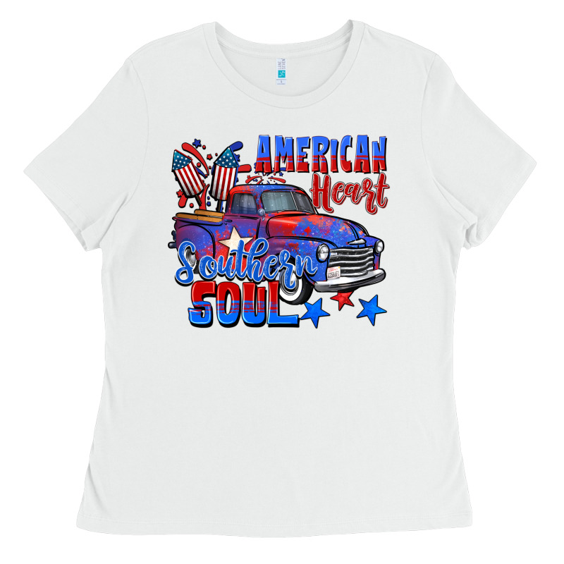 American Heart Southern Soul Truck 4th Of July Ladies Tee by CowGirlArtShop | Teevron