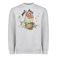Heather Grey nail boss Heavyweight Sweatshirt - MaliasSmallBusiness