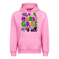 Fuchsia Pink It's Mardi Gras y'all Urban Hoodie - FaDigitalArtStudio