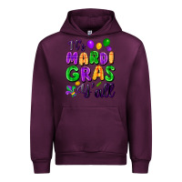 Mauve Wine It's Mardi Gras y'all Urban Hoodie - FaDigitalArtStudio