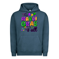 Pigment Midnight Navy It's Mardi Gras y'all Urban Hoodie - FaDigitalArtStudio