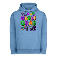 Pigment Pebble Blue It's Mardi Gras y'all Urban Hoodie - FaDigitalArtStudio
