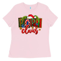 Bubblegum Pink Christmas popi claus Ladies Tee - FaDigitalArtStudio
