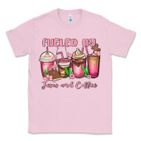 Bubblegum Pink fueled by jesus and coffee Classic Tee - MaliasSmallBusiness