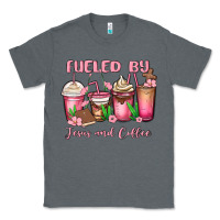 Charcoal Heather fueled by jesus and coffee Classic Tee - MaliasSmallBusiness