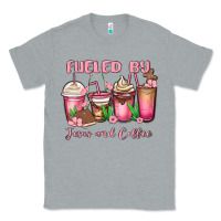Heather Grey fueled by jesus and coffee Classic Tee - MaliasSmallBusiness