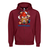 Burgundy secretary life gnome Zipper Hoodie - BarkalooDesign