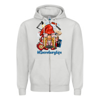 Dove Grey secretary life gnome Zipper Hoodie - BarkalooDesign