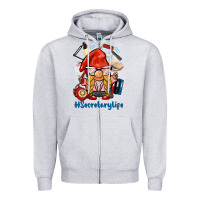 Heather Grey secretary life gnome Zipper Hoodie - BarkalooDesign