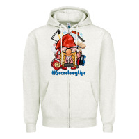 Oatmeal Heather secretary life gnome Zipper Hoodie - BarkalooDesign