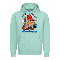 Seafoam secretary life gnome Zipper Hoodie - BarkalooDesign
