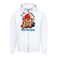 White secretary life gnome Zipper Hoodie - BarkalooDesign