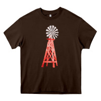 Chocolate Brown windmill fa element Heavy Core Tee - FaDigitalArtStudio