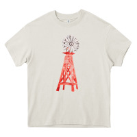 Cream windmill fa element Heavy Core Tee - FaDigitalArtStudio
