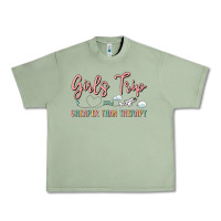 Oil Green girls trip cheaper than therapy Urban Heavy Tee - MaliasSmallBusiness