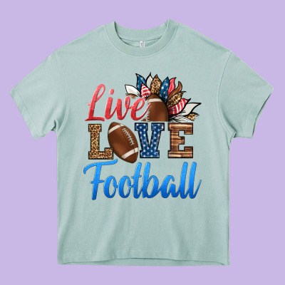 Live Love American Football Heavy Core Tee Designed By Hra Design Shop