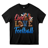 Black live love american football Heavy Core Tee - HRA Design Shop