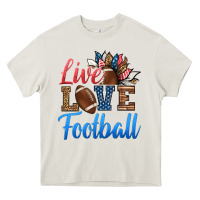 Cream live love american football Heavy Core Tee - HRA Design Shop