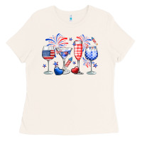 Bone 4th of July wine glasses Ladies Tee - Neo Western