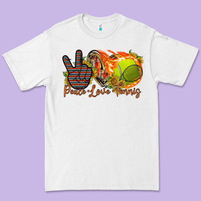 Peace Love Tennis Premium Tee Designed By Racoondesign