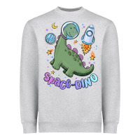 Heather Grey space dino Heavyweight Sweatshirt - MaliasSmallBusiness