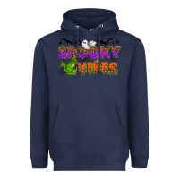 Navy Spooky vibes Heavyweight Hoodie - NancyCooperArtShop