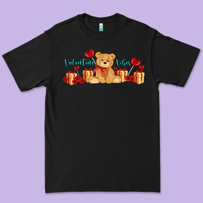 Valentines Vibes With Gifts And Bear Premium Tee Designed By Adodesignshop