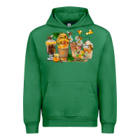 Emerald Honey Bee Coffee Cups Urban Hoodie - FaDigitalArtStudio
