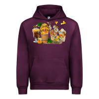 Mauve Wine Honey Bee Coffee Cups Urban Hoodie - FaDigitalArtStudio