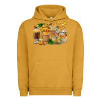 Pigment Peanut Butter Honey Bee Coffee Cups Urban Hoodie - FaDigitalArtStudio